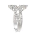 LADIES RING 2.00CT ROUND/OVAL/PEAR DIAMOND 14K WHITE GOLD - Image 4