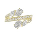 LADIES RING 2.00CT ROUND/OVAL/PEAR DIAMOND 14K YELLOW GOLD - Image 5