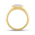 LADIES RING 2CT EMERALD DIAMOND 14K YELLOW GOLD (CENTER STONE EMERALD DIAMOND 2CT ) - Image 2