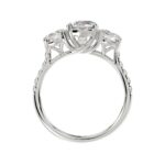 LADIES RING 2CT ROUND DIAMOND 14K WHITE GOLD (CENTER STONE ROUND DIAMOND 1CT ) - Image 2