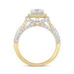 LADIES RING 2CT ROUND DIAMOND 14K YELLOW GOLD (CENTER STONE ROUND DIAMOND 1CT ) - Image 2