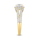 LADIES RING 2CT ROUND DIAMOND 14K YELLOW GOLD (CENTER STONE ROUND DIAMOND 1CT ) - Image 3
