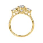 LADIES RING 2CT ROUND DIAMOND 14K YELLOW GOLD (CENTER STONE ROUND DIAMOND 1CT ) - Image 2