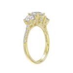 LADIES RING 2CT ROUND DIAMOND 14K YELLOW GOLD (CENTER STONE ROUND DIAMOND 1CT ) - Image 3