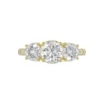LADIES RING 2CT ROUND DIAMOND 14K YELLOW GOLD (CENTER STONE ROUND DIAMOND 1CT ) - Image 5