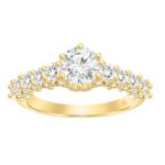 LADIES RING 2CT ROUND DIAMOND 14K YELLOW GOLD (CENTER STONE ROUND DIAMOND 1CT )