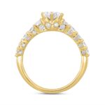 LADIES RING 2CT ROUND DIAMOND 14K YELLOW GOLD (CENTER STONE ROUND DIAMOND 1CT ) - Image 2