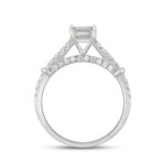 LADIES RING 2CT ROUND/EMERALD DIAMOND 14K WHITE GOLD (CENTER STONE EMERALD DIAMOND 1 1/2CT ) - Image 2