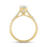 LADIES RING 2CT ROUND/EMERALD DIAMOND 14K YELLOW GOLD (CENTER STONE EMERALD DIAMOND 1 1/2CT ) - Image 2