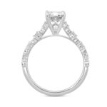 LADIES RING 2CT ROUND/EMERALD DIAMOND 14KWHITE GOLD (CENTER STONE EMERALD DIAMOND 1 1/2CT ) - Image 2