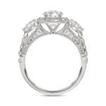 LADIES RING 2CT ROUND/PEAR DIAMOND 14K WHITE GOLD (CENTER STONE ROUND DIAMOND 1CT ) - Image 2