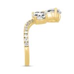 LADIES RING 2CT ROUND/PEAR DIAMOND 14K YELLOW GOLD - Image 3