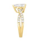 LADIES RING 2CT ROUND/PEAR DIAMOND 14K YELLOW GOLD (CENTER STONE PEAR DIAMOND 1 1/2CT ) - Image 3