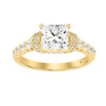 LADIES RING 2CT ROUND/PRINCESS DIAMOND 14K YELLOW GOLD (CENTER STONE PRINCESS DIAMOND 1 1/2CT )