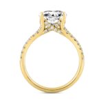 LADIES RING 3 1/2CT ROUND DIAMOND 14K YELLOW GOLD (CENTER STONE ROUND DIAMOND 3CT ) - Image 2