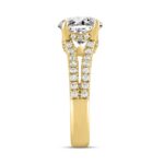 LADIES RING 3 1/2CT ROUND DIAMOND 14K YELLOW GOLD (CENTER STONE ROUND DIAMOND 3CT ) - Image 3