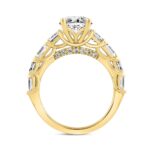 LADIES RING 3 1/2CT ROUND/EMERALD/OVAL DIAMOND 14K YELLOW GOLD (CENTER STONE OVAL DIAMOND 2.00CT) - Image 2