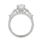 LADIES RING 3 1/2CT ROUND/HALF MOON/OVAL/BAGUETTE DIAMOND 14K WHITE GOLD (CENTER STONE OVAL DIAMOND 2CT ) - Image 2