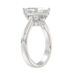 LADIES RING 3 1/4CT ROUND/EMERALD DIAMOND 14K WHITE GOLD (CENTER STONE EMERALD DIAMOND 3CT) - Image 3