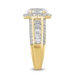 LADIES RING 3 3/4CT ROUND/EMERALD/OVAL DIAMOND 14K YELLOW GOLD (CENTER STONE OVAL DIAMOND 1 1/2CT ) - Image 3