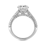LADIES RING 3 3/4CT ROUND/OVAL DIAMOND 14K WHITE GOLD (CENTER STONE OVAL DIAMOND 3CT ) - Image 2