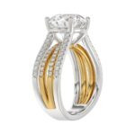 LADIES RING 3 5/8CT ROUND DIAMOND 14K WHITE/YELLOW GOLD (CENTER STONE ROUND DIAMOND 3CT ) - Image 3