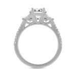 LADIES RING 3.00CT ROUND/OVAL/TRAPEZOID DIAMOND 14K WHITE GOLD (CENTER STONE OVAL DIAMOND 2.00CT) - Image 2