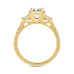 LADIES RING 3.00CT ROUND/OVAL/TRAPEZOID DIAMOND 14K YELLOW GOLD (CENTER STONE OVAL DIAMOND 2.00CT) - Image 2