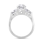 LADIES RING 3CT OVAL/TRILLION DIAMOND 14K WHITE GOLD (CENTER STONE OVAL DIAMOND 2CT ) - Image 2