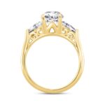 LADIES RING 3CT OVAL/TRILLION DIAMOND 14K YELLOW GOLD (CENTER STONE OVAL DIAMOND 2CT ) - Image 2