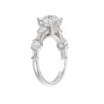 LADIES RING 3CT ROUND/BAGUETTE DIAMOND 14K WHITE GOLD (CENTER STONE ROUND DIAMOND 2.00CT) - Image 3