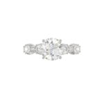 LADIES RING 3CT ROUND/BAGUETTE DIAMOND 14K WHITE GOLD (CENTER STONE ROUND DIAMOND 2.00CT) - Image 5