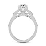 LADIES RING 3CT ROUND/BAGUETTE/EMERALD DIAMOND 14K WHITE GOLD (CENTER STONE EMERALD DIAMOND 2CT ) - Image 2