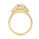 LADIES RING 3CT ROUND/OVAL/PEAR DIAMOND 14K YELLOW GOLD (CENTER STONE OVAL DIAMOND 2CT ) - Image 2