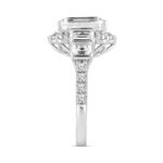LADIES RING 4 1/2CT ROUND/EMERALD DIAMOND 14K WHITE GOLD - Image 3