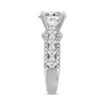 LADIES RING 4 1/4CT ROUND/OVAL DIAMOND 14K WHITE GOLD (CENTER STONE OVAL DIAMOND 3CT ) - Image 3