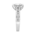 LADIES RING 4 5/8CT ROUND/PRINCESS/EMERALD DIAMOND 14K WHITE GOLD (CENTER STONE EMERALD DIAMOND 3CT ) - Image 3
