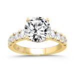 LADIES RING 4CT ROUND DIAMOND 14K YELLOW GOLD (CENTER STONE ROUND DIAMOND 3CT )