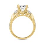 LADIES RING 4CT ROUND/OVAL DIAMOND 14K YELLOW GOLD (CENTER STONE OVAL DIAMOND 3CT ) - Image 2