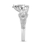 LADIES RING 4CT ROUND/PEAR DIAMOND 14K WHITE GOLD (CENTER STONE PEAR DIAMOND 3CT ) - Image 3