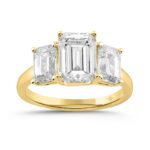 LADIES RING 5CT EMERALD DIAMOND 14K YELLOW GOLD (CENTER STONE EMERALD DIAMOND 3CT )