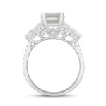 LADIES RING 5CT ROUND/PRINCESS/EMERALD DIAMOND 14K WHITE GOLD (CENTER STONE EMERALD DIAMOND 3CT ) - Image 2