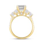 LADIES RING 5CT ROUND/PRINCESS/EMERALD DIAMOND 14K YELLOW GOLD (CENTER STONE EMERALD DIAMOND 3CT ) - Image 2