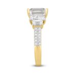 LADIES RING 5CT ROUND/PRINCESS/EMERALD DIAMOND 14K YELLOW GOLD (CENTER STONE EMERALD DIAMOND 3CT ) - Image 3