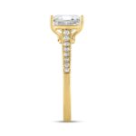 LADIES RING ROUND/RADIANT DIAMOND 14K YELLOW GOLD (CENTER STONE RADIANT DIAMOND 1 1/2CT ) - Image 3