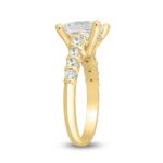 LADIES RINGS 2 1/2CT ROUND/PRINCESS DIAMOND 14K YELLOW GOLD (CENTER STONE PRINCESS DIAMOND 2.00CT) - Image 2