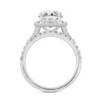LADIES SEMI MOUNT BRIDAL SET 3CT ROUND DIAMOND 14K WHITE GOLD (CENTER STONE ROUND DIAMOND 2CT ) - Image 2