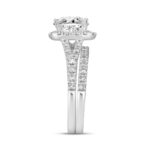 LADIES SEMI MOUNT BRIDAL SET 3CT ROUND DIAMOND 14K WHITE GOLD (CENTER STONE ROUND DIAMOND 2CT ) - Image 3
