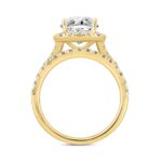 LADIES SEMI MOUNT BRIDAL SET 3CT ROUND DIAMOND 14K YELLOW GOLD (CENTER STONE ROUND DIAMOND 2CT ) - Image 2