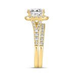 LADIES SEMI MOUNT BRIDAL SET 3CT ROUND DIAMOND 14K YELLOW GOLD (CENTER STONE ROUND DIAMOND 2CT ) - Image 3